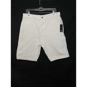 Dickies Mens Utility Painter Shorts Size 34x11 Off White Denim Workwear Gorpcore